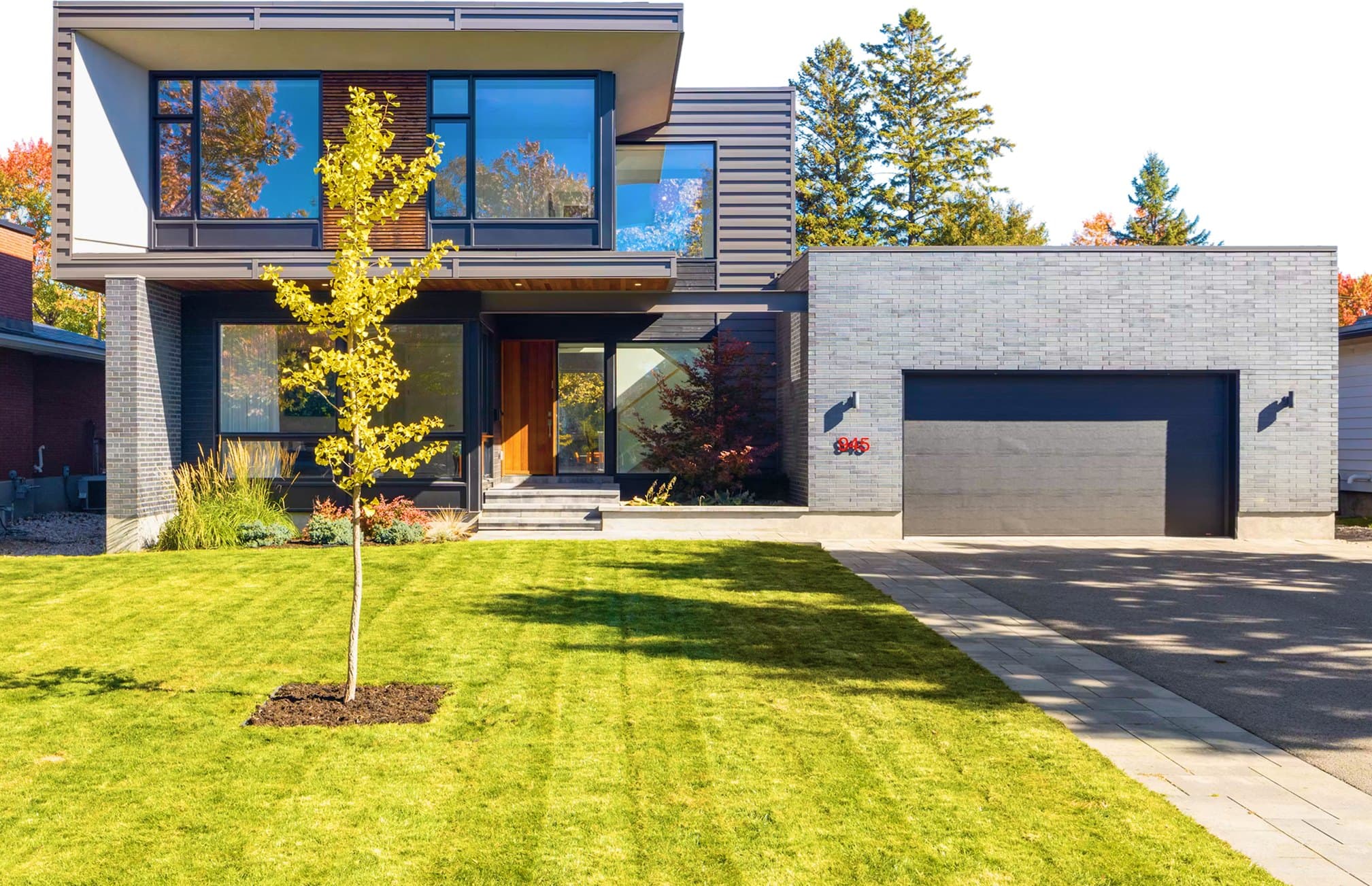 Modern home with a freshly cleaned exterior